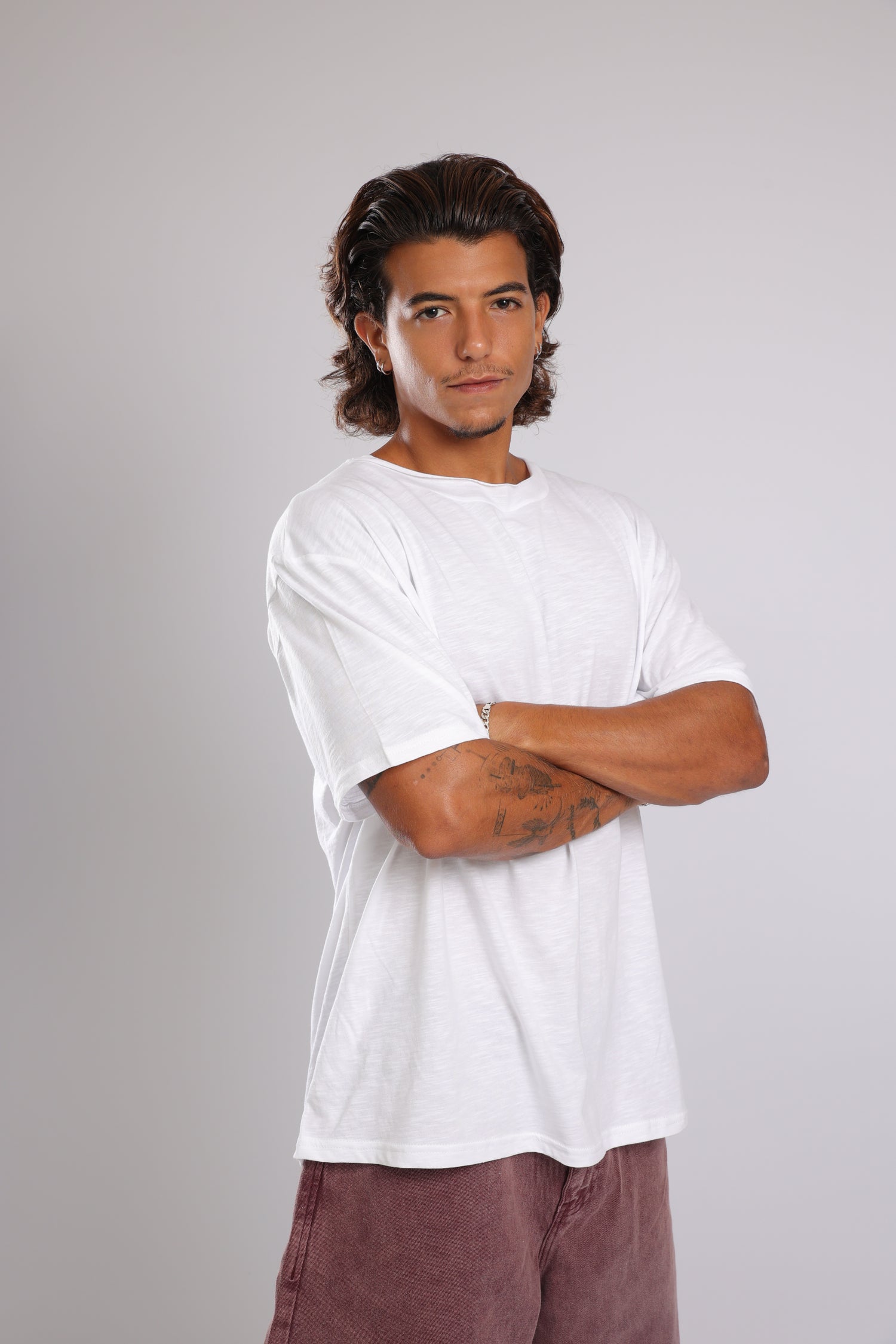 חולצה קצרה כותנה - לבן