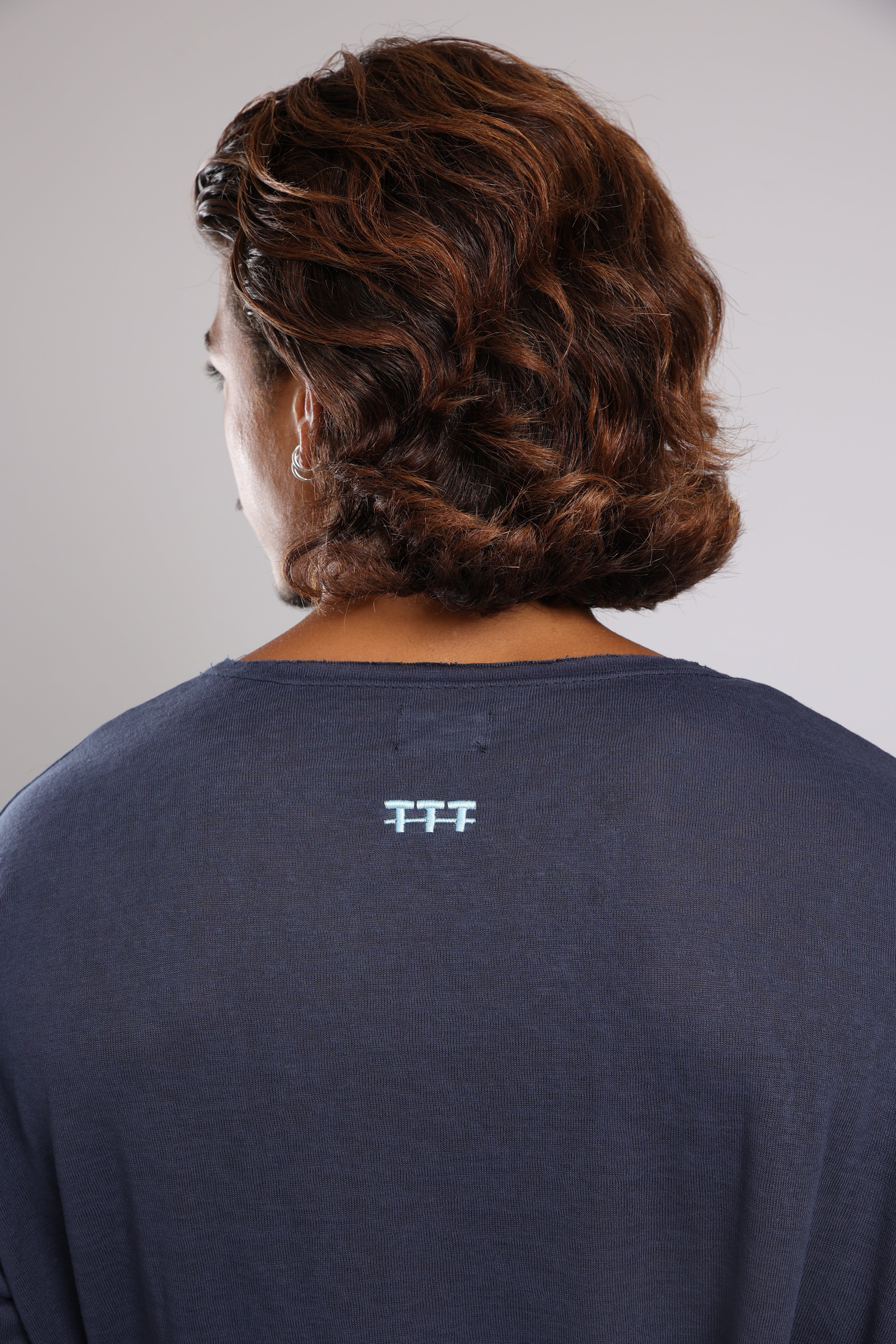 חולצה קצרה לגברים פשתן - כחול כהה